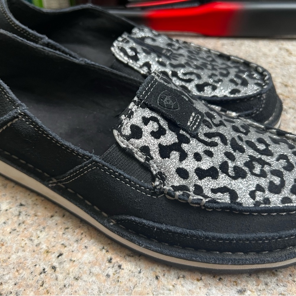 NEW no box. Ariat Black and Silver Loafers with Flat Sole